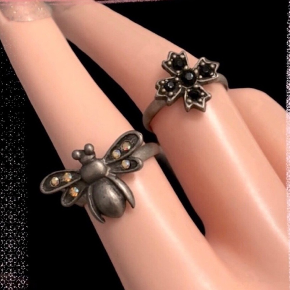Goth adjustable costume rings NWOT